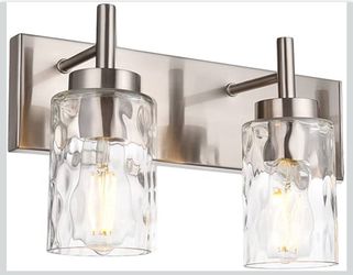 BONLICHT Bathroom Light Fixtures Modern 2 Light Brushed Nickel Vanity Light 