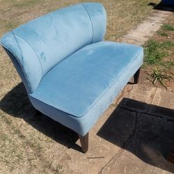Blue velvet settee