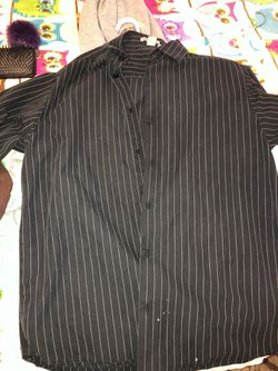 Black and white Elliot button up pinstripe shirt