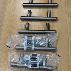 Cabinet Handles. Size 4-1/2”. New. Center To Center 2-1/2”. Heavy And Strong. Good Quality. Screws. Total 36 Pieces. Each $2