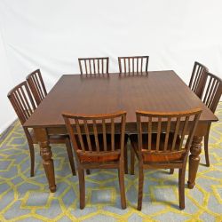 ( Delivery Available ) Pottery Barn 9-pc Set Extendable Dining Table and Chairs