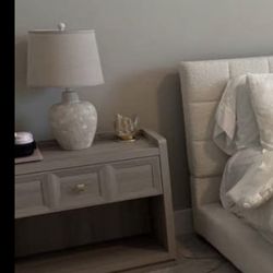 Grey White Oak Night Stand Set Of 2