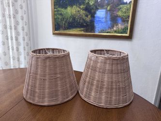2 Wicker/rattan Lamp Shades