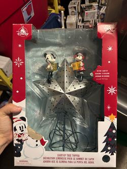 Rare New Disney Mickey & Minnie Light-Up Christmas Tree Topper
