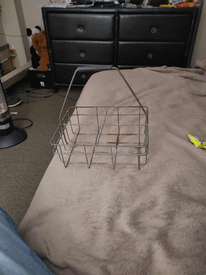 Old Glass milk Bottle Carrier