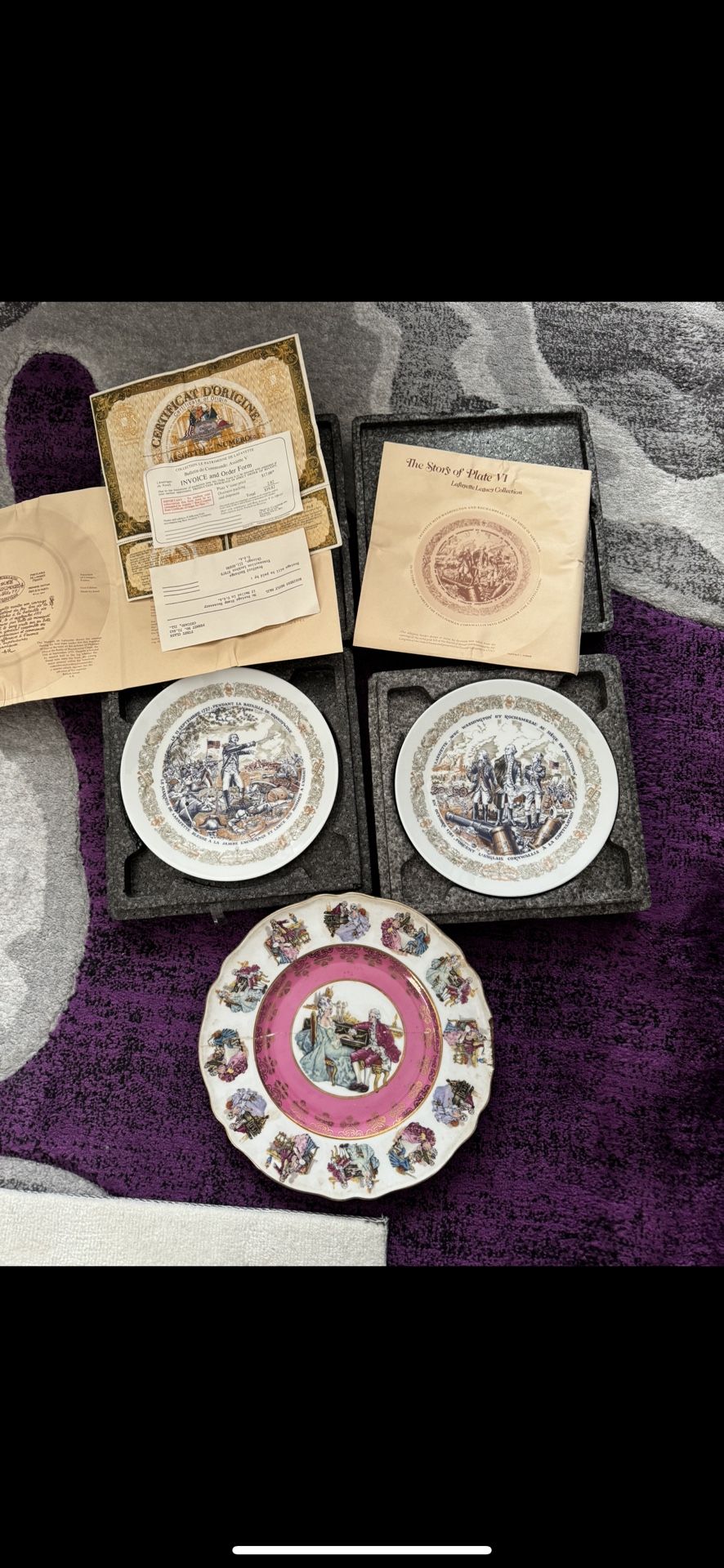 Limited Edition Antique Plates With Case And Certificate Of Authenticity