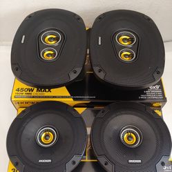 KICKER 1 PAIR 6.5" 2 WAY 300 WATTS & 1 PAIR 6×9  3 WAY 450 WATTS CAR SPEAKER ( BRAND NEW PRICE IS LOWEST INSTALL NOT AVAILABLE )