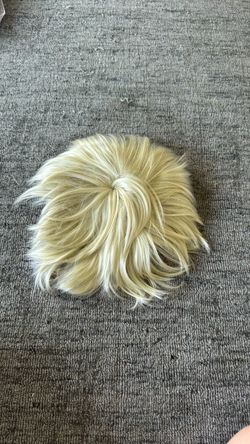 Blonde hair.