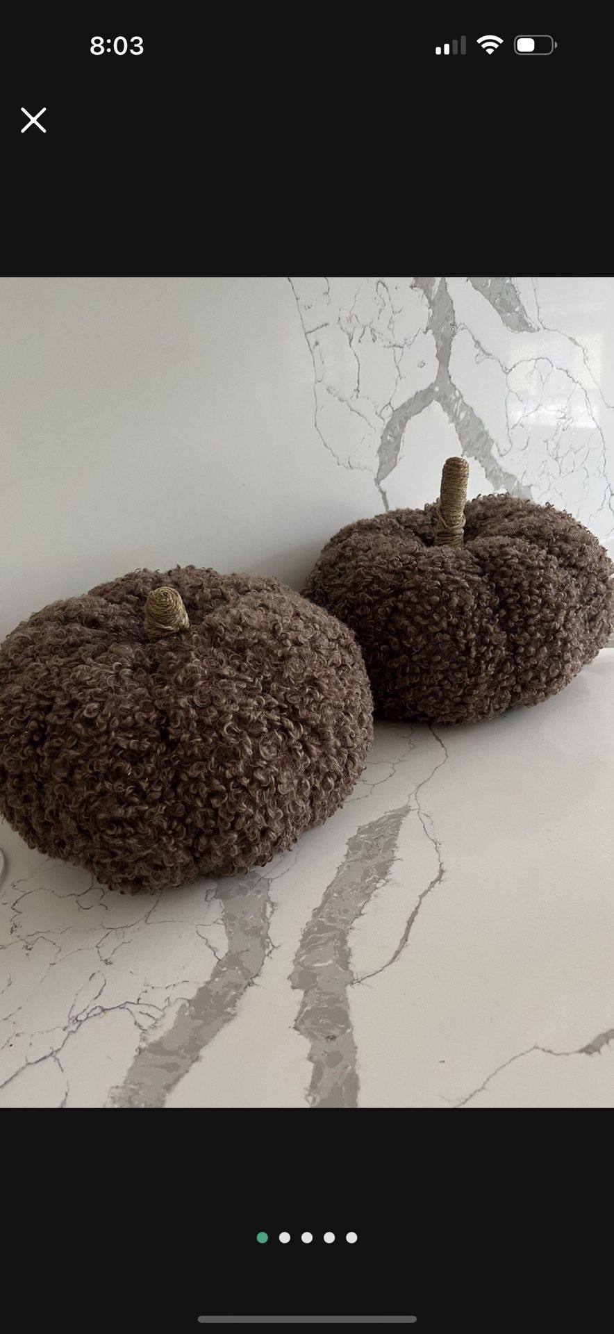 2 Brown Pumpkin Poodle Pillows