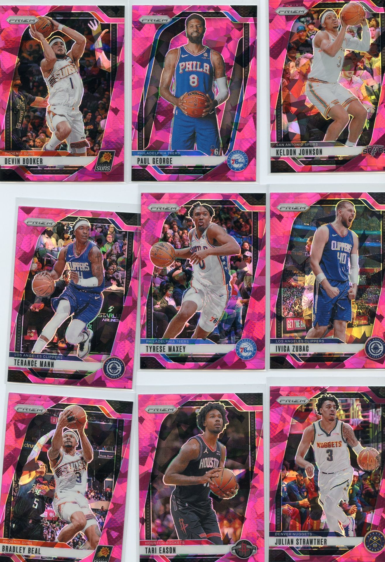 Lot Of 12 2024-25 NBA Panini Prizm Rookies Silver Green + 9 Pink Ice