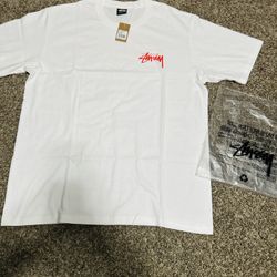 White And Orange Stussy Shirt