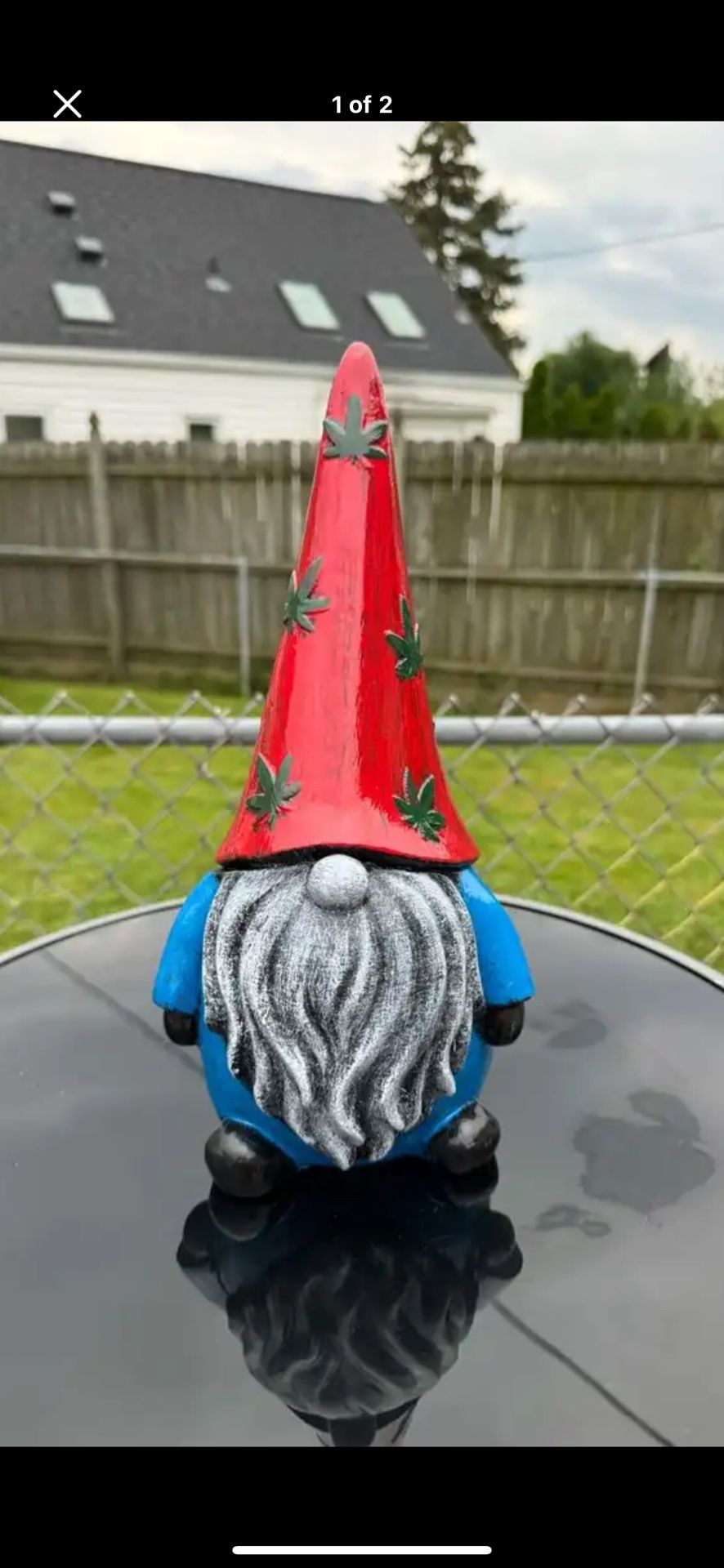 The Red White And Blue Gnome With Leaf Hat