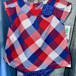 Carter’s Child Of Mine ~ Baby Girl (0-3) Months. Red, White, Blue ~ 4th Of July