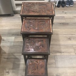 Antique Stackable Asian Tables 