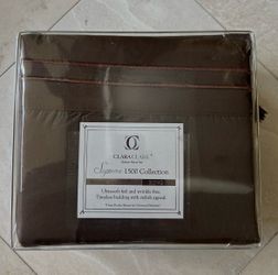 CLARA CLARK Deluxe Chocolate Brown King Sheet Set Bedsheets Bedroom