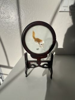 Vintage Chinese Silk Cat Home Decor 