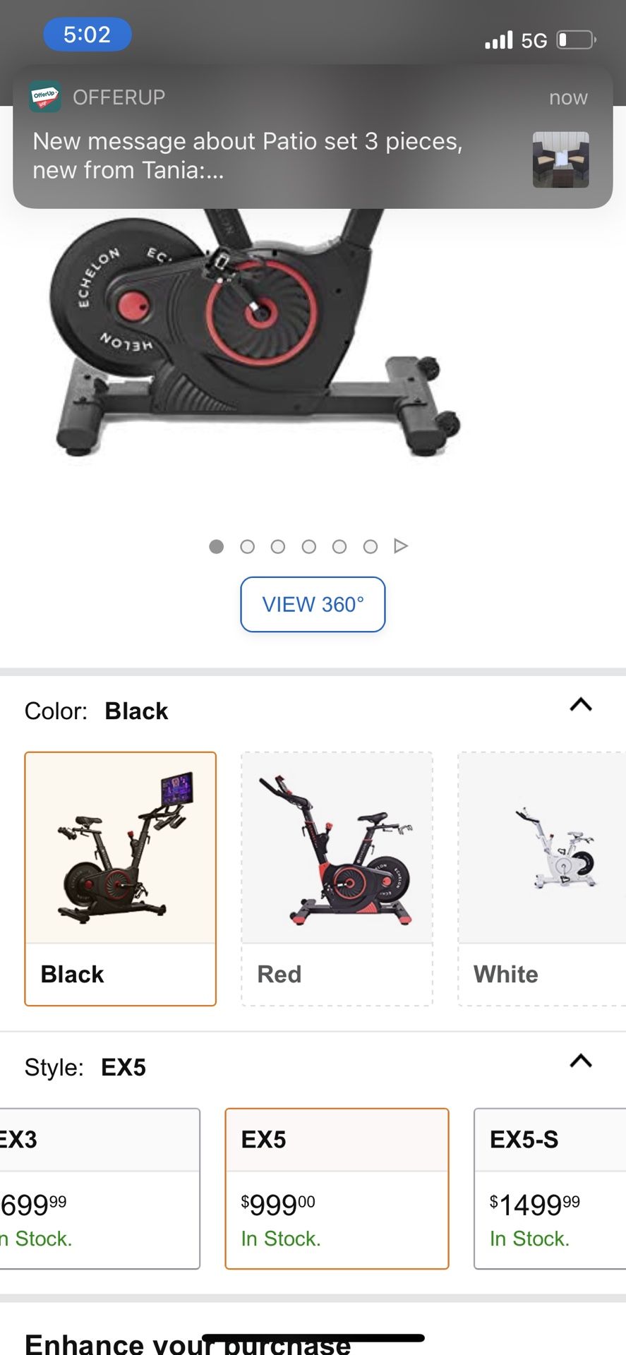 Echelon exercise bike ex-5 new and assembled