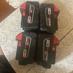 Milwaukee Battery 5.0 Ah 4 For $200