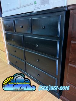 Black nine drawer dresser pinewood chest cajonera Comoda mueble