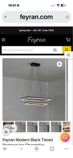 Modern Black Tiered Rectangular LED Chandelier
