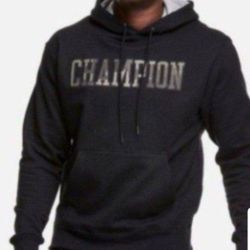 CHAMPION LIFE POWERBLEND PULLOVER FLEECE MEN'S HOODIE SWEATER CAMO BLOCK APPLIQUE LOGO SIZE LARGE BLACK BRAND NEW WITH TAGS CHECK OUT MY OFFERS. 