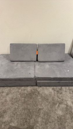 Gray nugget couch