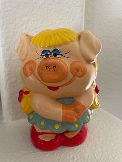 Enesco Hand-Painted Girl Coin Bank