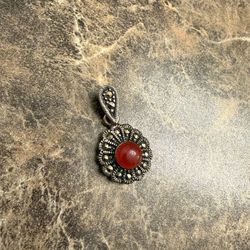 Silver Pendant With Agate Stone