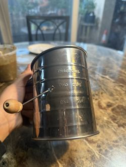 steel hand crank flour sifter