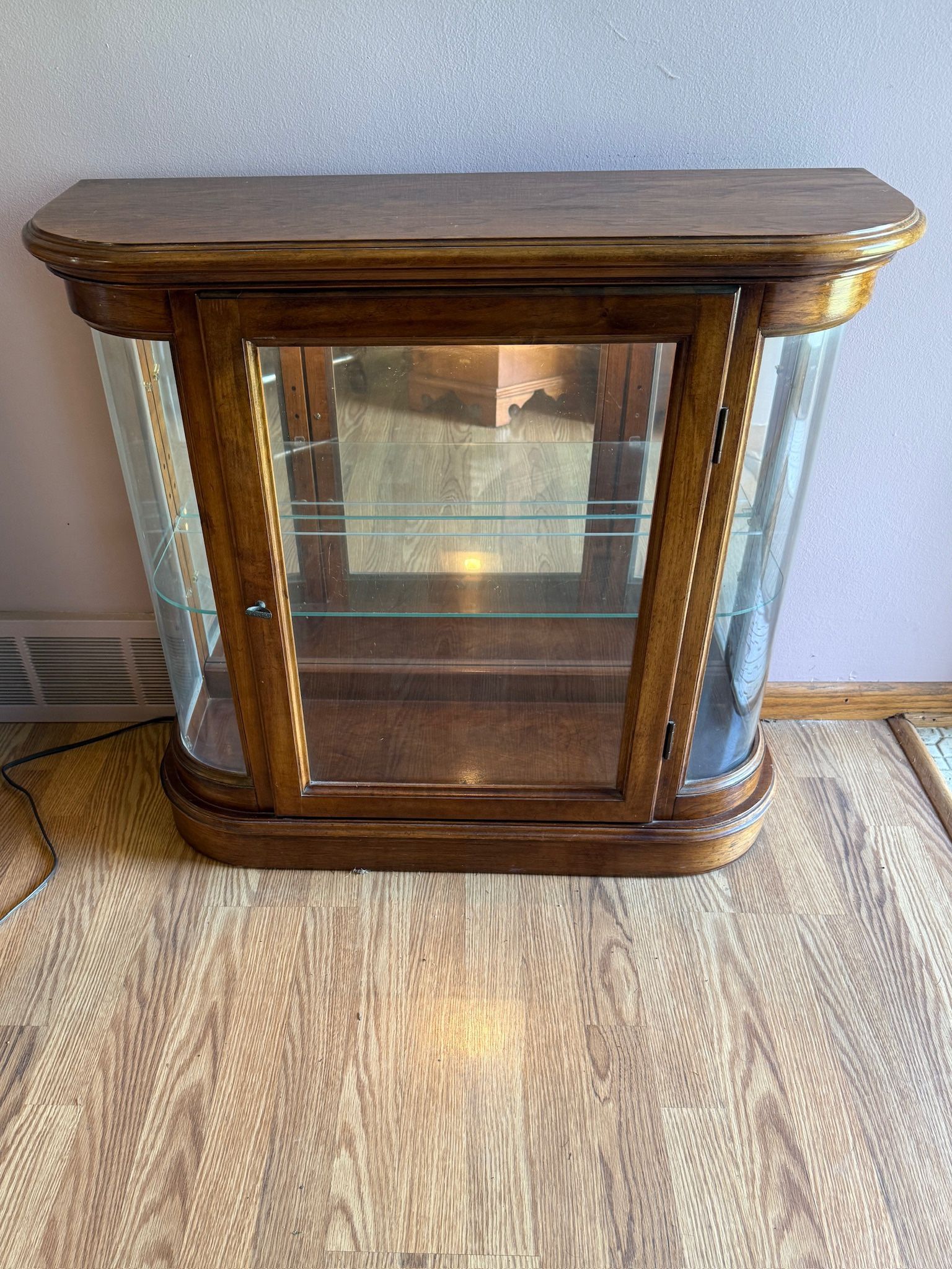 Lighted Curio Cabinet with Glass Shelf