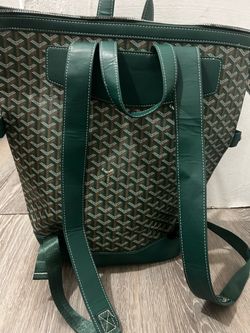 Goyard Backpack Green Chevron Canvas