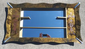 Photo Mid Century Shadowbox **50.00 Firm** by Turner Wall Accesory 48 x 26 Faux Marbling w/ Inlays