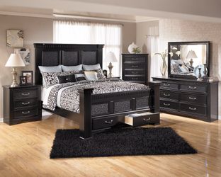 Post black premium style bedroom suite set