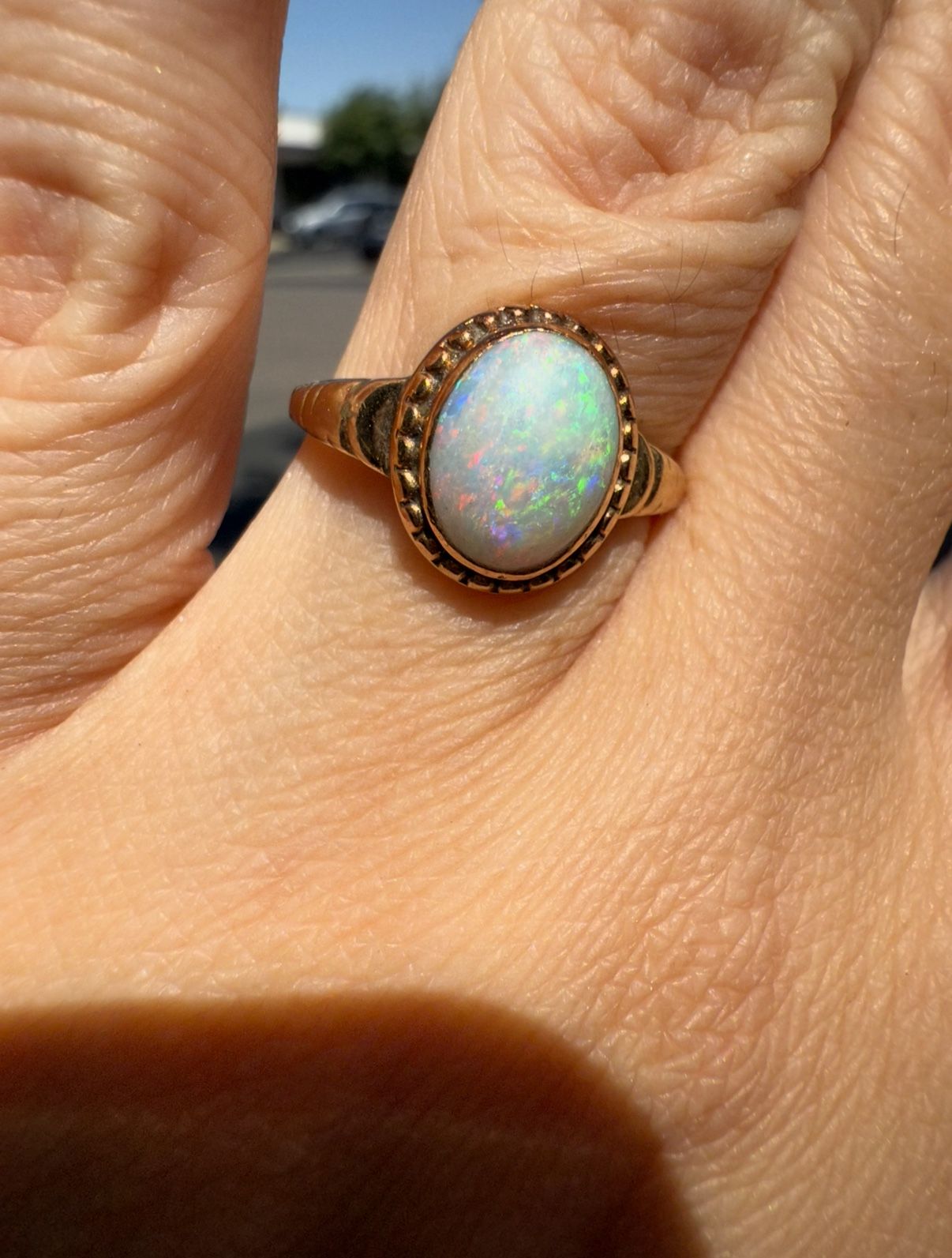 10K Gold Australian Opal Ring