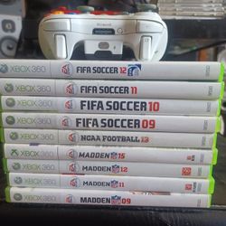 XBOX FUTBOL-FOOTBALL GAMES AND ORIGINAL CONTROLLER BUNDLE $100 FINAL PRICE 