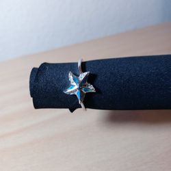 Silver StarOpal Ring Size 9