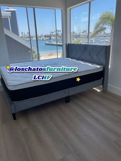 Queen bed frame and mattress