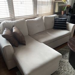 Beige Pull Out Couch 