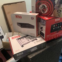 4 Twelves a pre amp and a crossover 