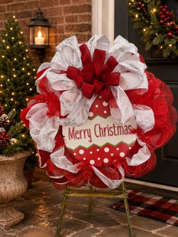 Merry Christmas Deco Mesh Wreath
