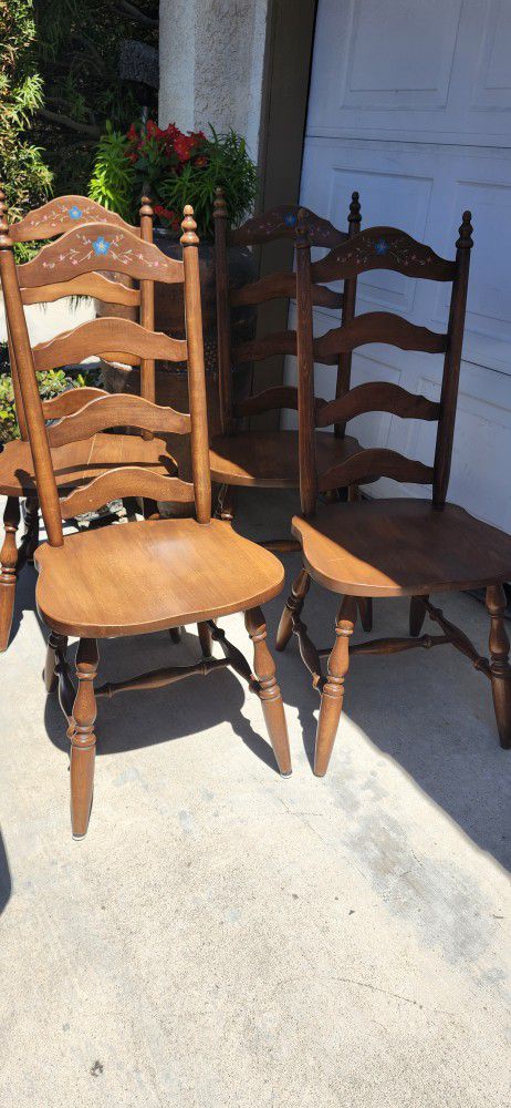 Vintage Wood Ladder Dining Chairs