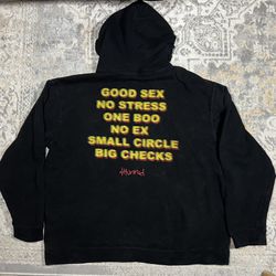 4Hunnid No Stress Black Pullover Hoodie Men's Size XL *Flaws*