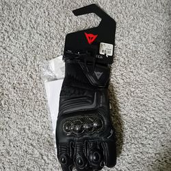 Left Dainese Carbon 4 Short Leather Glove Black/Black - Small 
