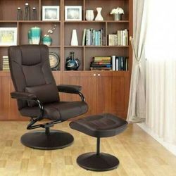 Recliner Chair Swivel Armchair Lounge-Brown D681-HW63832CF