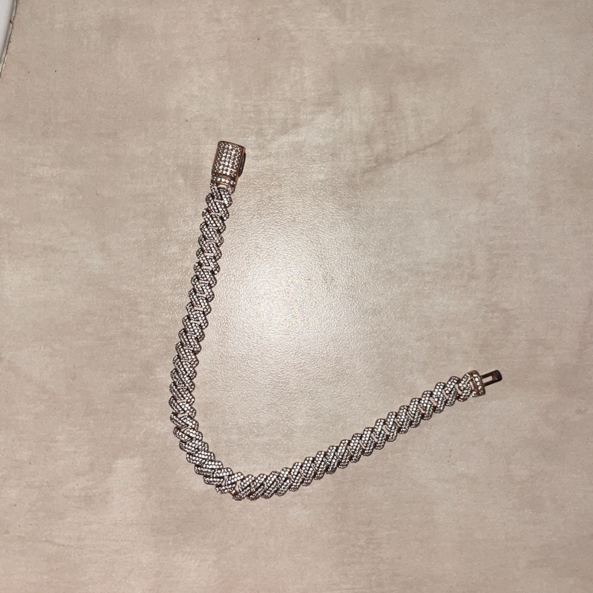 Cuban Bracelet Rose Gold Dimond