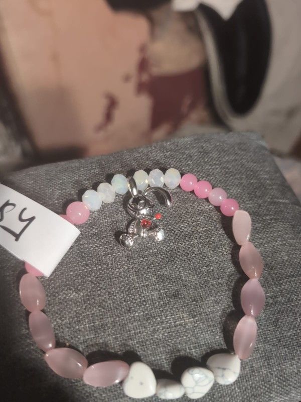 Pink And White Bricelet 