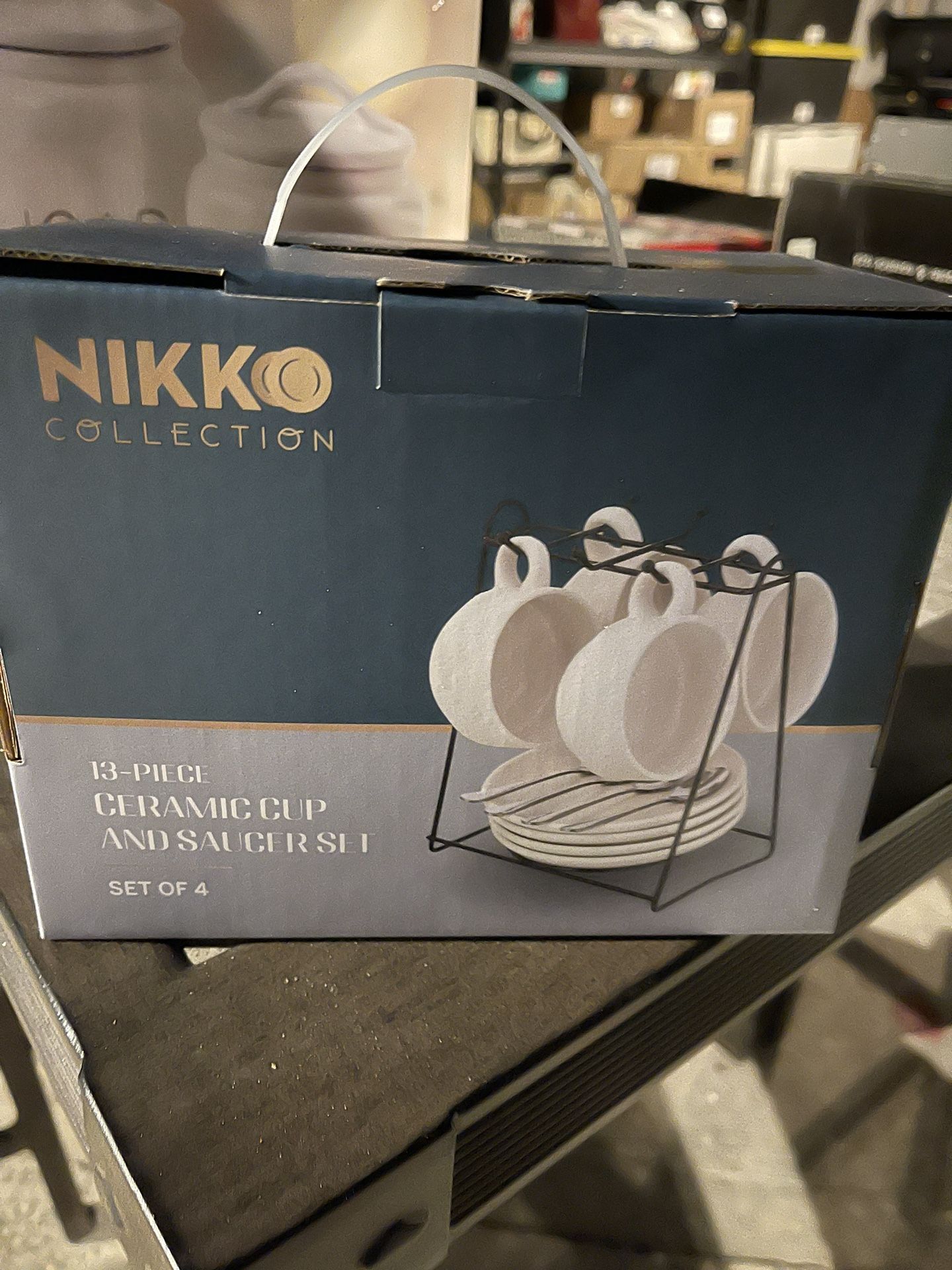 NEW Nikko Collection 13 Piece Ceramic Cup & Saucer Set Tea Cups