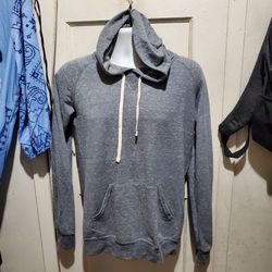 Men's Gray Hooded Pullover Sweatshirt Size S