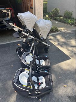 Graco Ready2Grow Double Stroller with two car seats (full system)