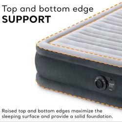 Queen Size Intex Mid-Rise Air Mattress Bed with Built-in Pump